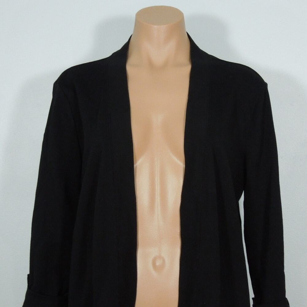 STUDIO WORKS Open Cardigan Top M MEDIUM Womens Black - Picture 2 of 5